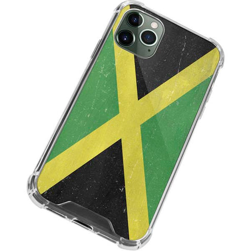 Jamaica Flag Distressed iPhone 12 Pro Clear Case